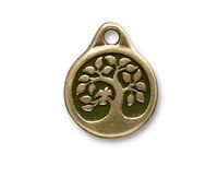 Image 1 of Bird in a Tree Charms Double Sided TierraCast Lead Free Pewter 16mm x 19.5mm Choose Your Color