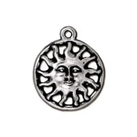 Image 1 of Sunshine Drop Pendant Charms TierraCast Lead Free Pewter 19mm x 16mm 2 charms Choose Your Color