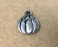 Antique Silver Double Sided Harvest Pumpkin Charms TierraCast Lead Free Pewter 19mm x 21.75mm 2 Char