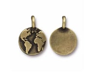 Earth Charms Oxidized Brass Earth Charm TierraCast Lead Free Pewter 16.5x11.5mm 2 charms F351