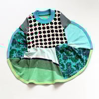 Image 2 of greens polka dots pocket graphic mix prints 3T courtneycourtney dress short sleeve twirly dress bold