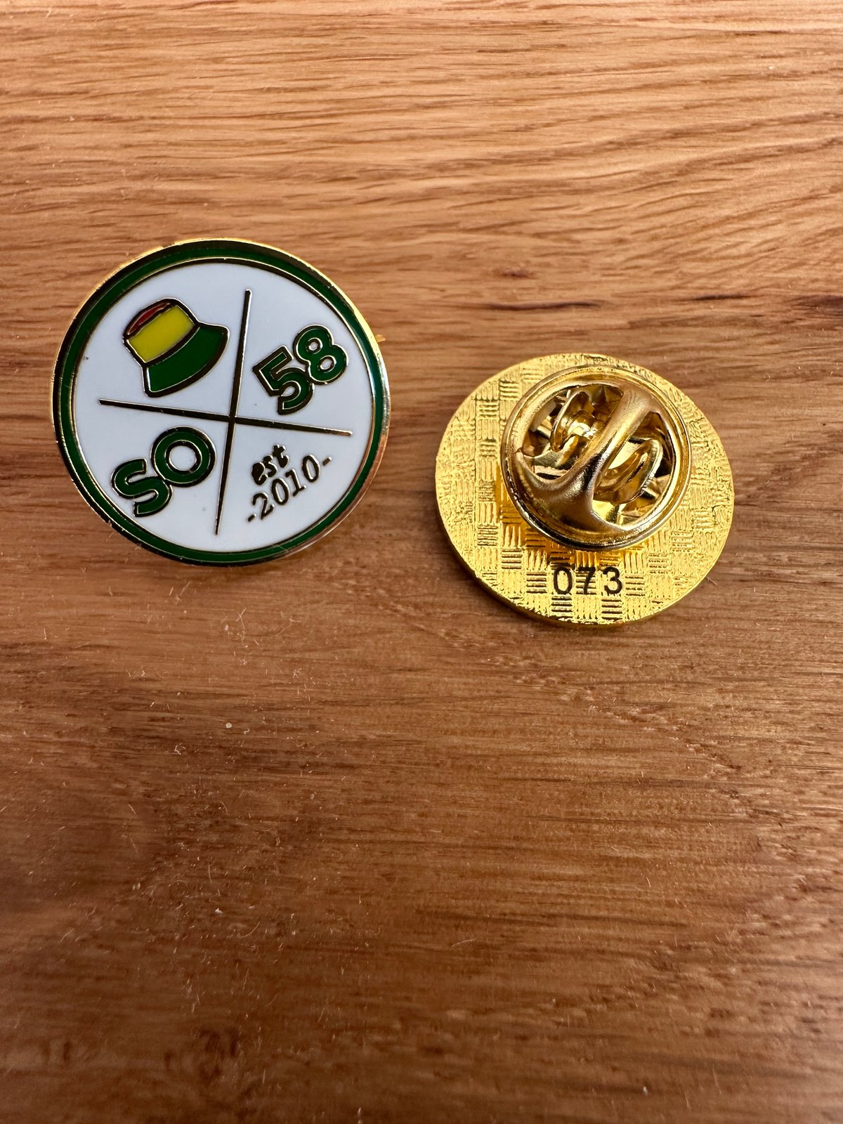 Image of SO58 Est 2010 Anniversary Pin Badge 