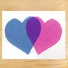 2 HEARTS MINI GREETING CARD (SINGLE OR BOX OF 6)