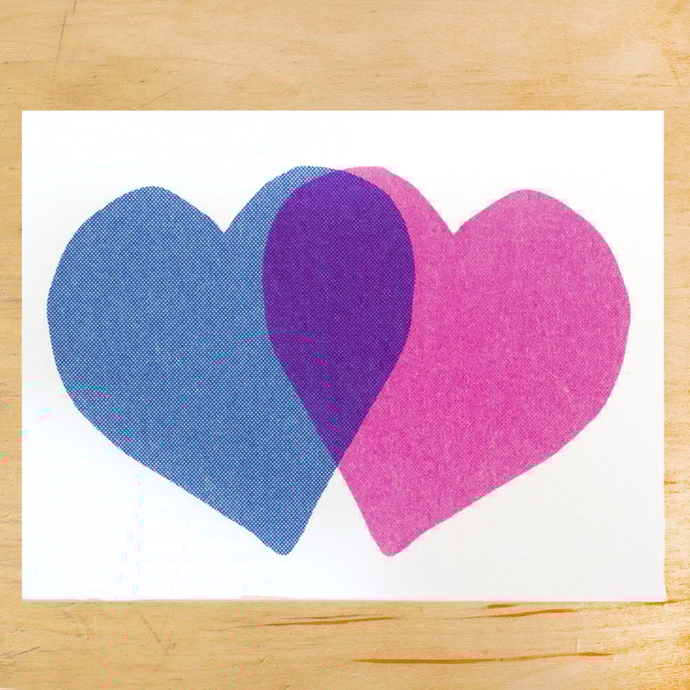 2 HEARTS MINI GREETING CARD (SINGLE OR BOX OF 6)
