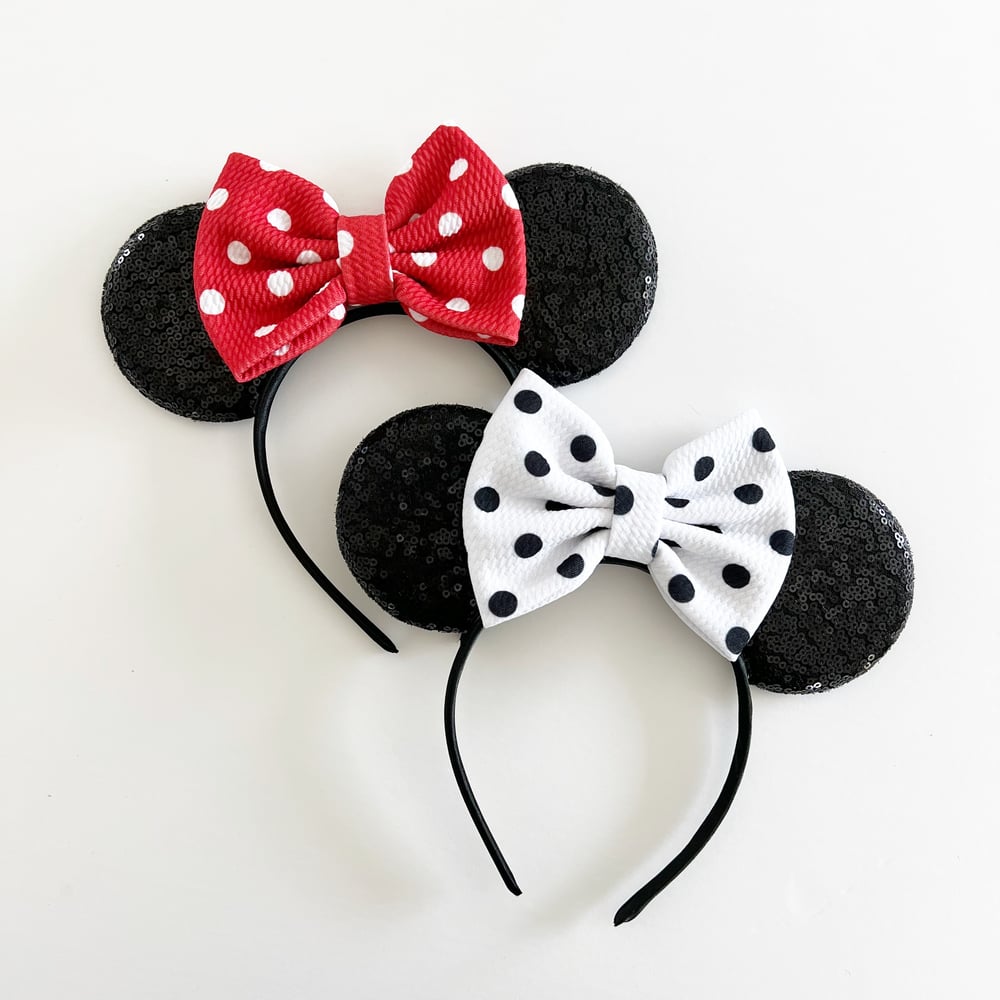 Image of Classic Minnie Ears with Polka Dot Bows