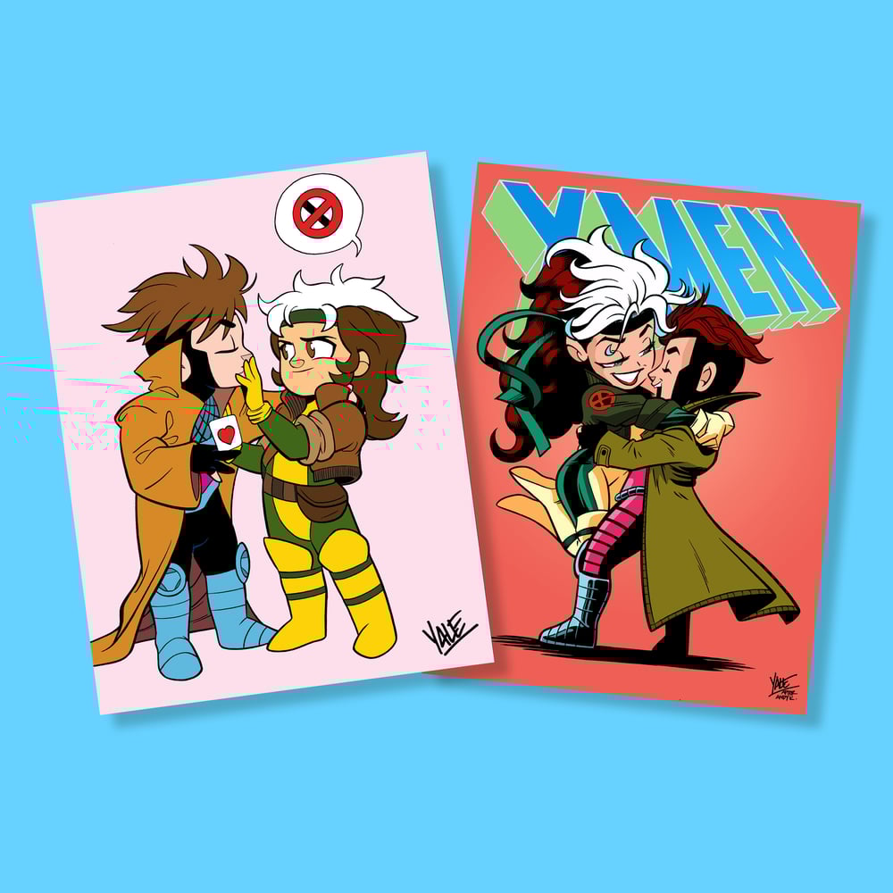 Image of Rogue + Gambit, Then and Now! - A 9"x12" Discount Bundle!