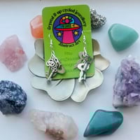 Image 1 of Handmade Upcycled Key Charm Earrings