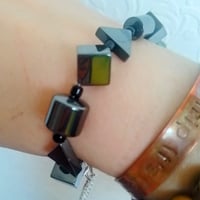 Image 2 of Geometric Hematite Bracelet