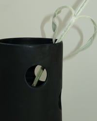 Image 7 of Cut-Out Vase in Black Satin