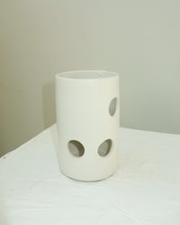 Image 2 of Cut-Out Vase in White Satin