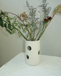 Image 5 of Cut-Out Vase in White Satin