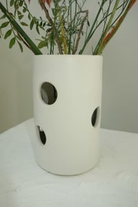 Image 6 of Cut-Out Vase in White Satin