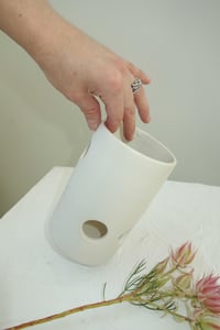 Image 8 of Cut-Out Vase in White Satin