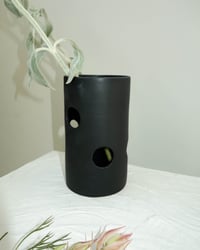 Image 2 of Cut-Out Vase in Black Satin