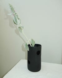 Image 8 of Cut-Out Vase in Black Satin