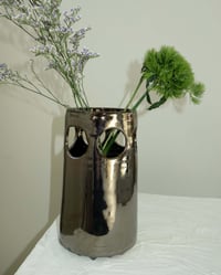 Image 3 of Chrome Cut-Out Vase, Tall