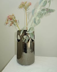 Image 1 of Chrome Cut-Out Vase, Tall