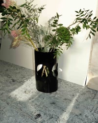 Image 1 of Cut-Out Vase, Black Gloss