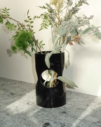 Image 2 of Cut-Out Vase, Black Gloss