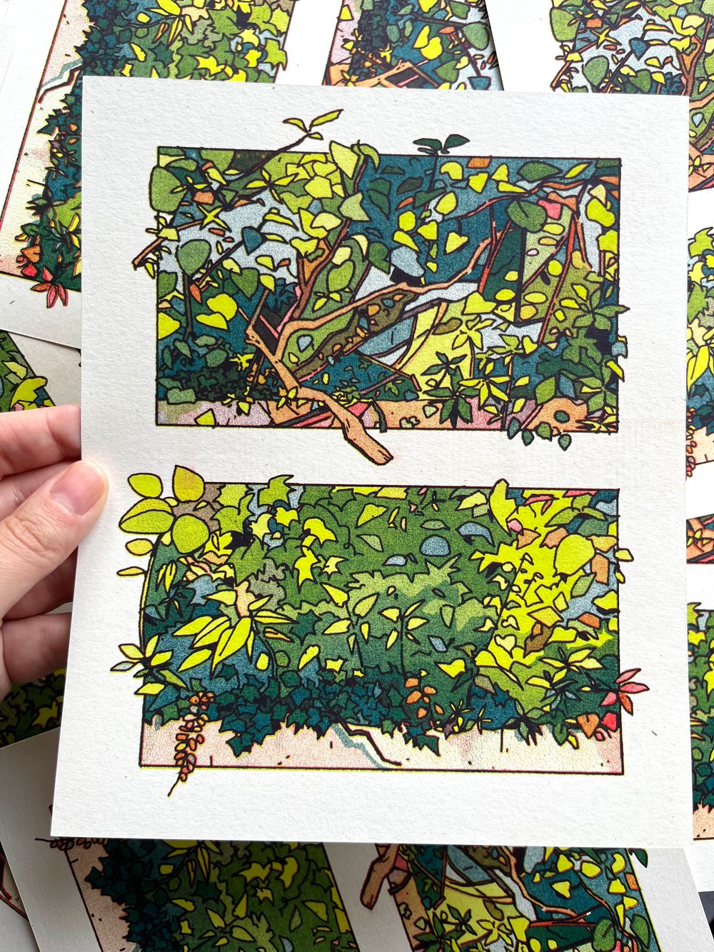 Image of Weeds Risograph Print