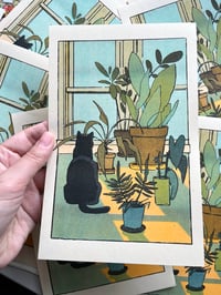 Image 3 of Houseplants and Cat Risograph Print