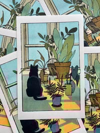Image 1 of Houseplants and Cat Risograph Print