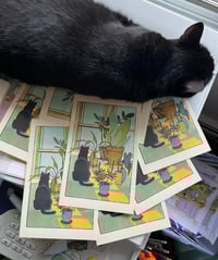 Image 4 of Houseplants and Cat Risograph Print