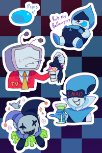 Dark world characters Sticker Sheet