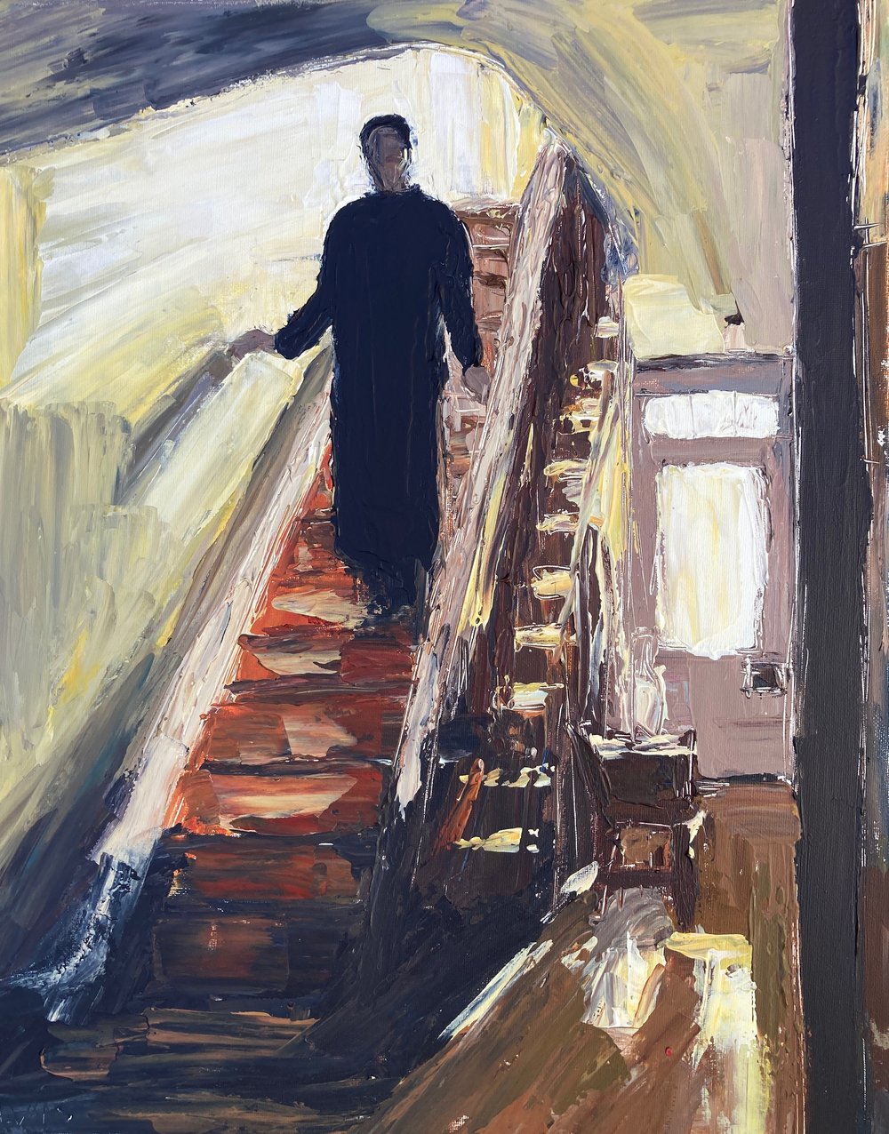 Image of Woman on the stairs ( original on canvas)