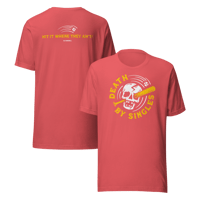 Image 3 of DEATH BY SINGLES T-Shirt (Red Heather)