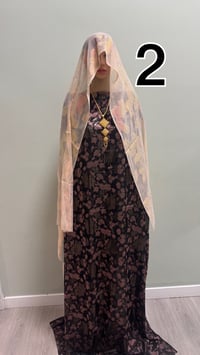 Image 2 of Black with floral pattern in shades of pink black gorgoro
