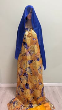Image 1 of  Gold/orang with blue & purple accents