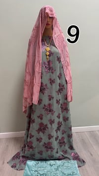 Image 2 of Gray green with purple floral