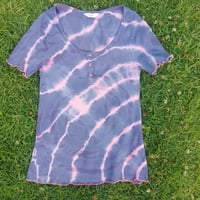 Image 1 of Pink, Purple, and Blue Upcycled Radial Tie Dye T-shirt Size S