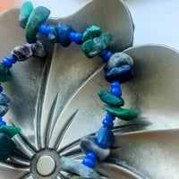 Image 3 of Lapis Lazuli and Green Jasper Chip Bracelet