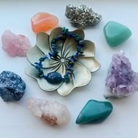 Image 1 of Lapis Lazuli and Green Jasper Chip Bracelet