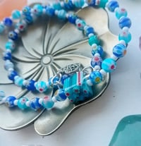 Image 5 of Blue Cube Millefiori Necklace