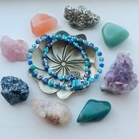 Image 1 of Blue Cube Millefiori Necklace