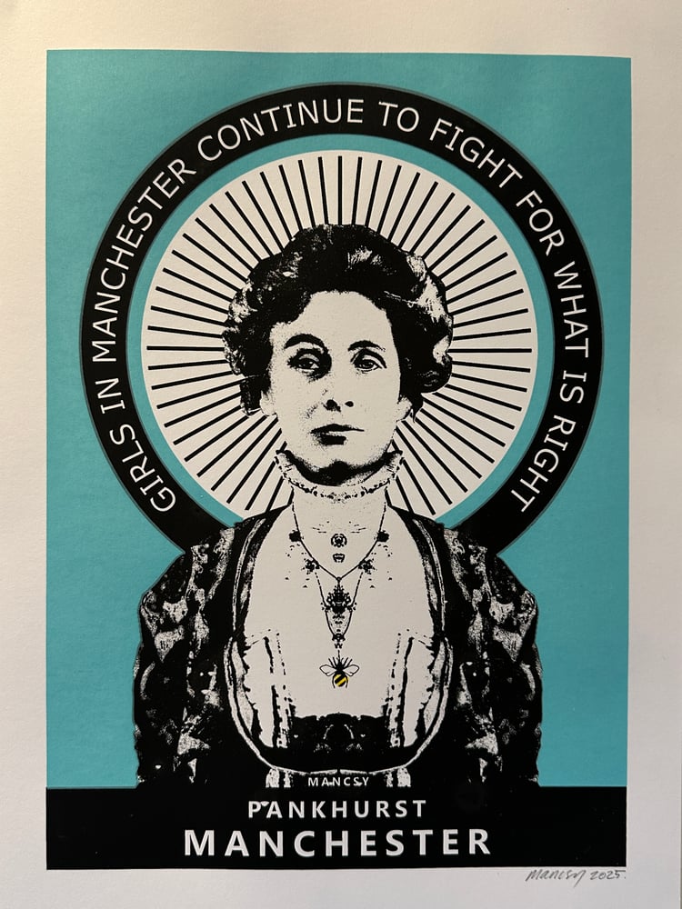 Image of A3 Pankhurst with NEW TEXT screen print