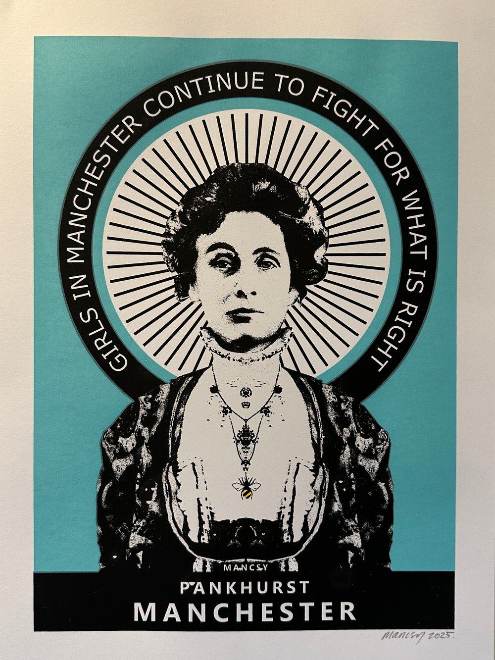 Image of A3 Pankhurst with NEW TEXT screen print