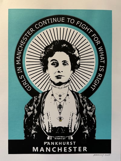 Image of A3 Pankhurst with NEW TEXT screen print