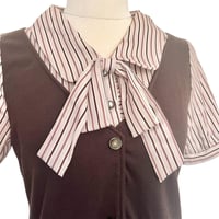 Image 2 of Axes Femme Brown Faux Vest Blouse