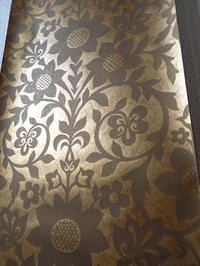 Image 2 of 1960s Vintage Sanderson Wallpaper Rolls - Gold Groovy Flower Power MCM Hippie - (Set of 3)