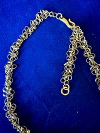 Image 3 of Gold necklace with tiny clusters of gold rings