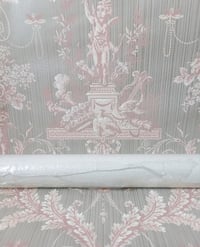 Image 1 of 1940s Vintage Sanderson Wallpaper Rolls - 1950s Floral Cherubs Renaissance Traditional (Set of 2)