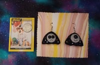 Image 3 of Fabric art cosmic ghost earrings 