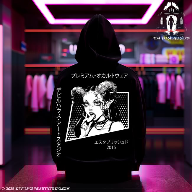 DEVIL'S KISS - BLACK ZIP HOODIE