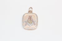 Image 1 of Masonic 10k Tricolor Gold, Platinum Locket or Fob Charm - Victorian Era - Beautifully Made - Free...