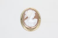 Image 1 of Art Deco 14k Green Gold, Shell Cameo - Beautiful Antique Cameo Brooch
