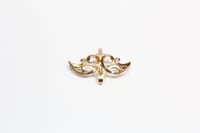 Image 2 of Victorian 10k Gold Chatelaine Brooch - Lovely Antique Hanger Pin - Ribbon Details, Lovely Design